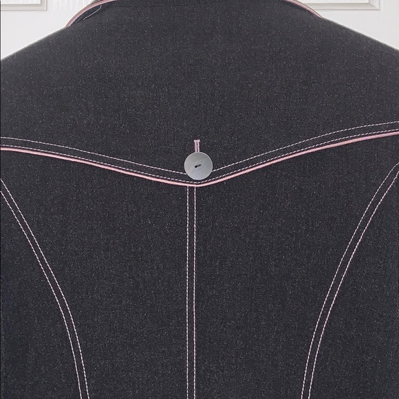 Jendo women’s blazer - charcoal grey / pink - Picture 8 of 9